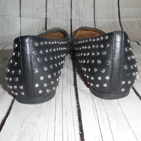 Michael Kors RARE Studded Black Leather Flats Shoe - Picture 7 of 11
